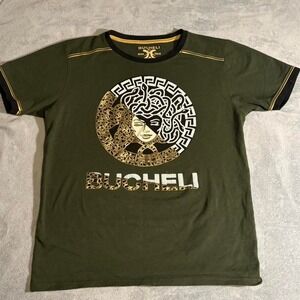 Green and Yellow Bucheli streetwear-inspired polo shirt‎